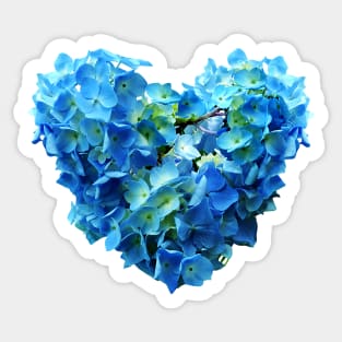 Hydrangeas - Blue Hydrangea Heart Sticker